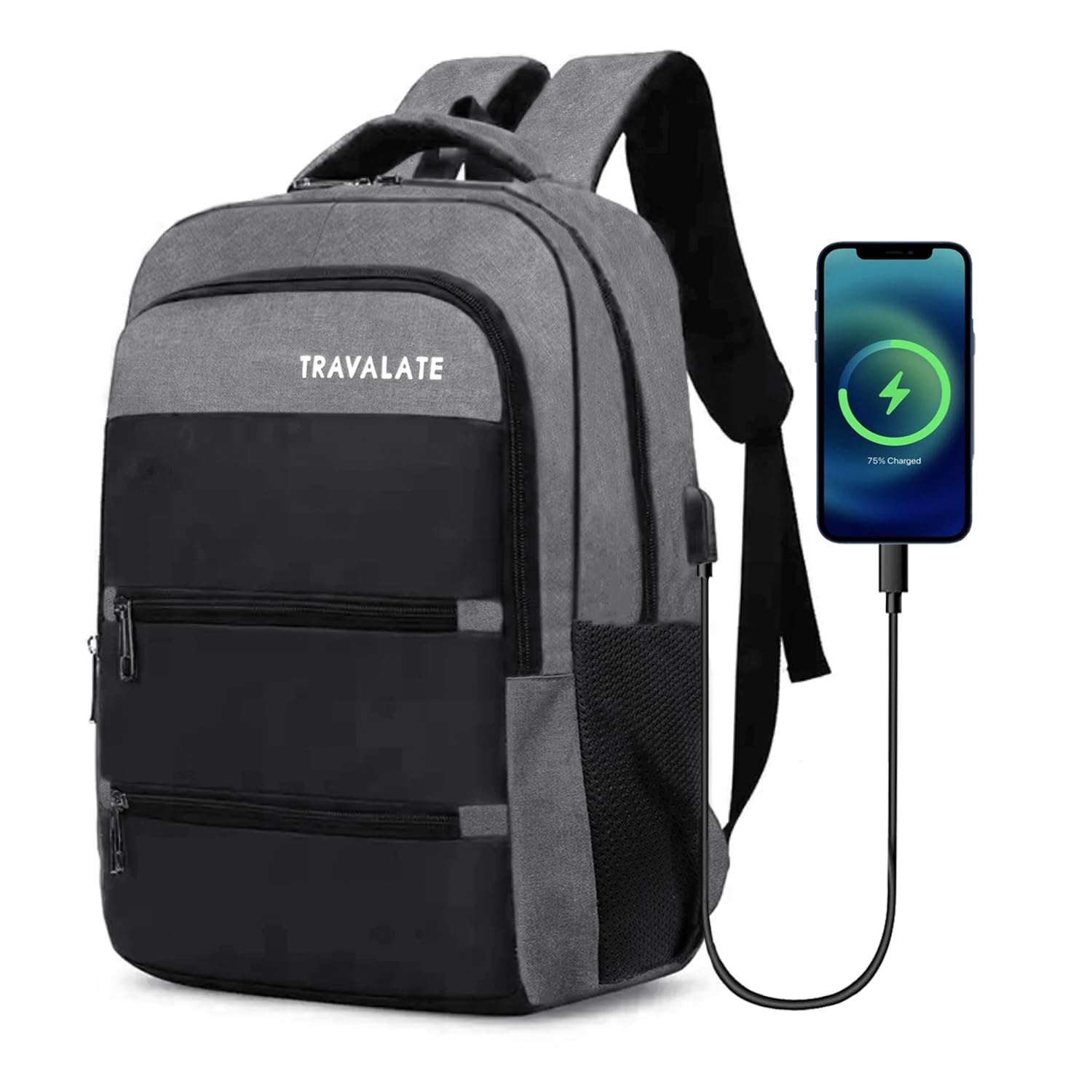 Laptop Backpack with Charging USB port | Grey