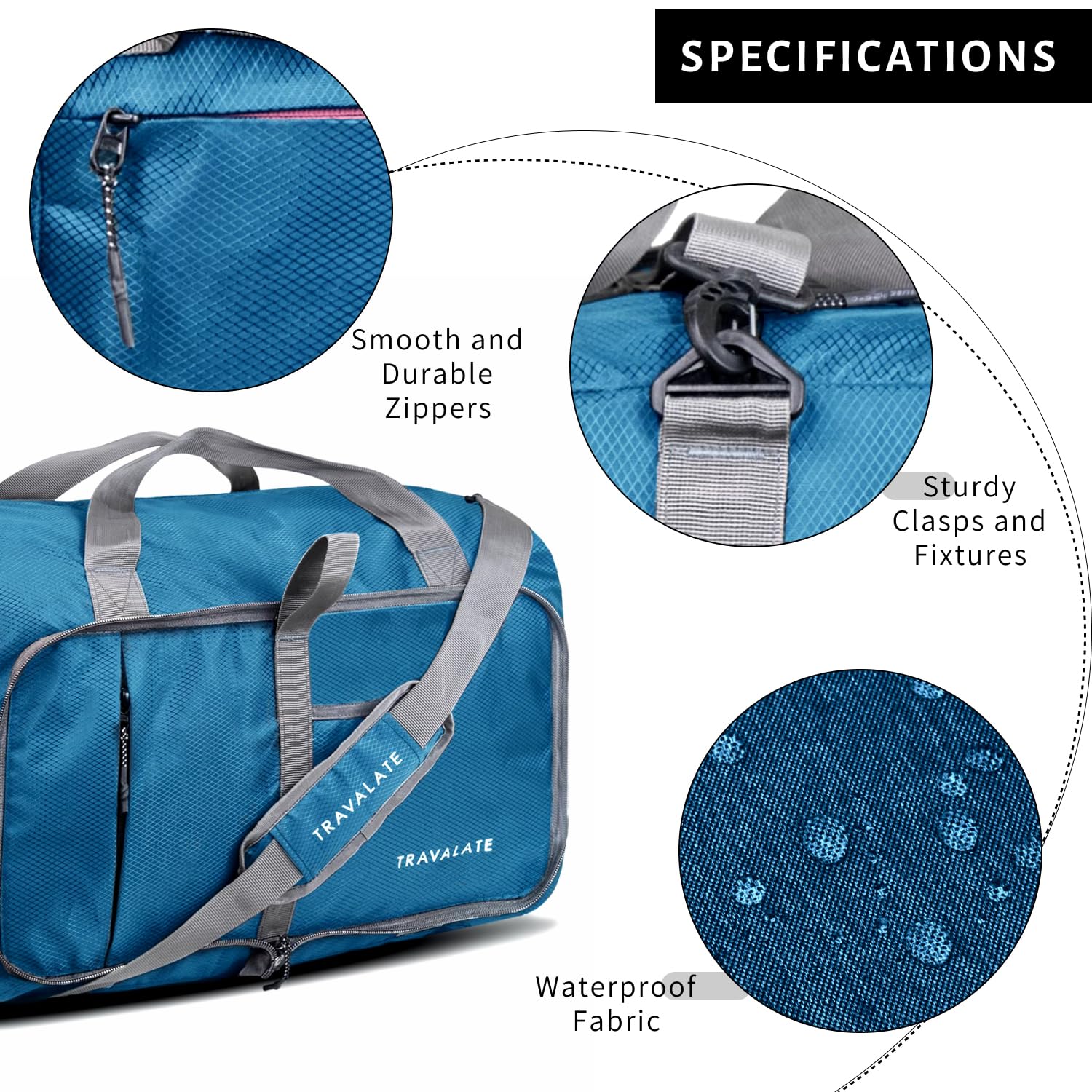 Foldable Travel Duffle | Blue