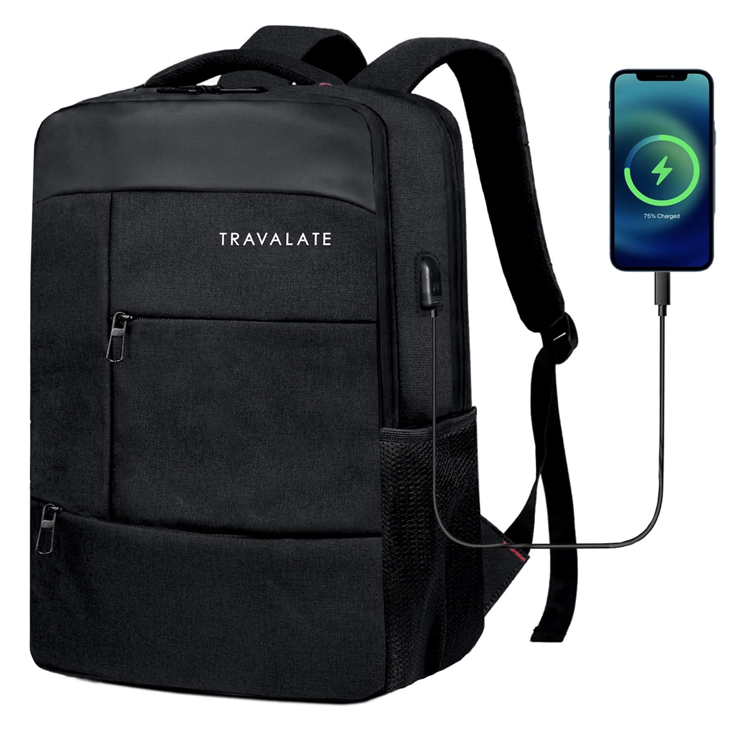 Laptop Backpack with USB Charging_24L | Black