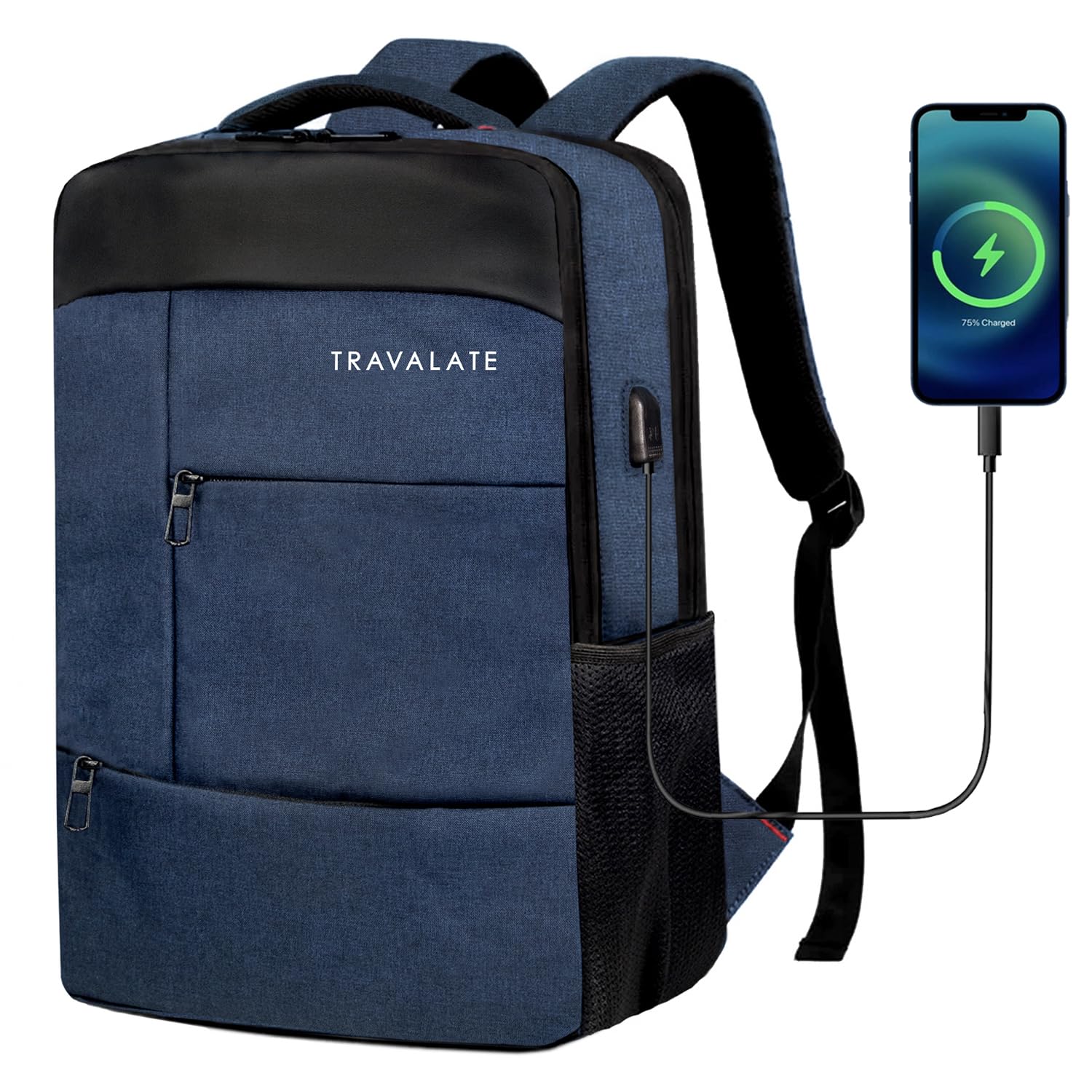 Laptop Backpack with USB Charging_24L | Blue