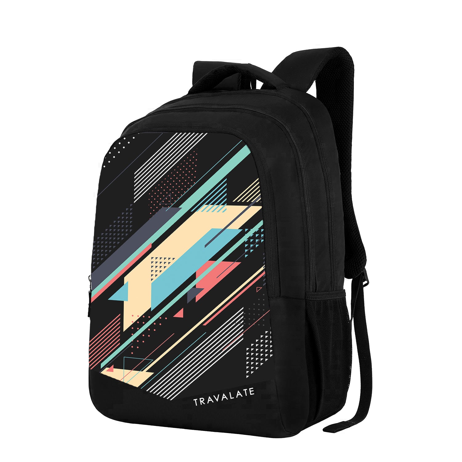 Printed Laptop Backpack | Black And Blue