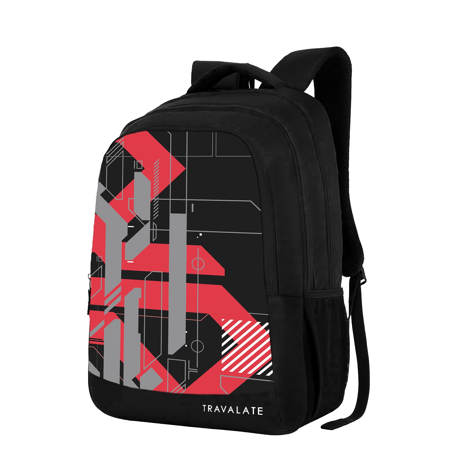 Printed Laptop Backpack | Red