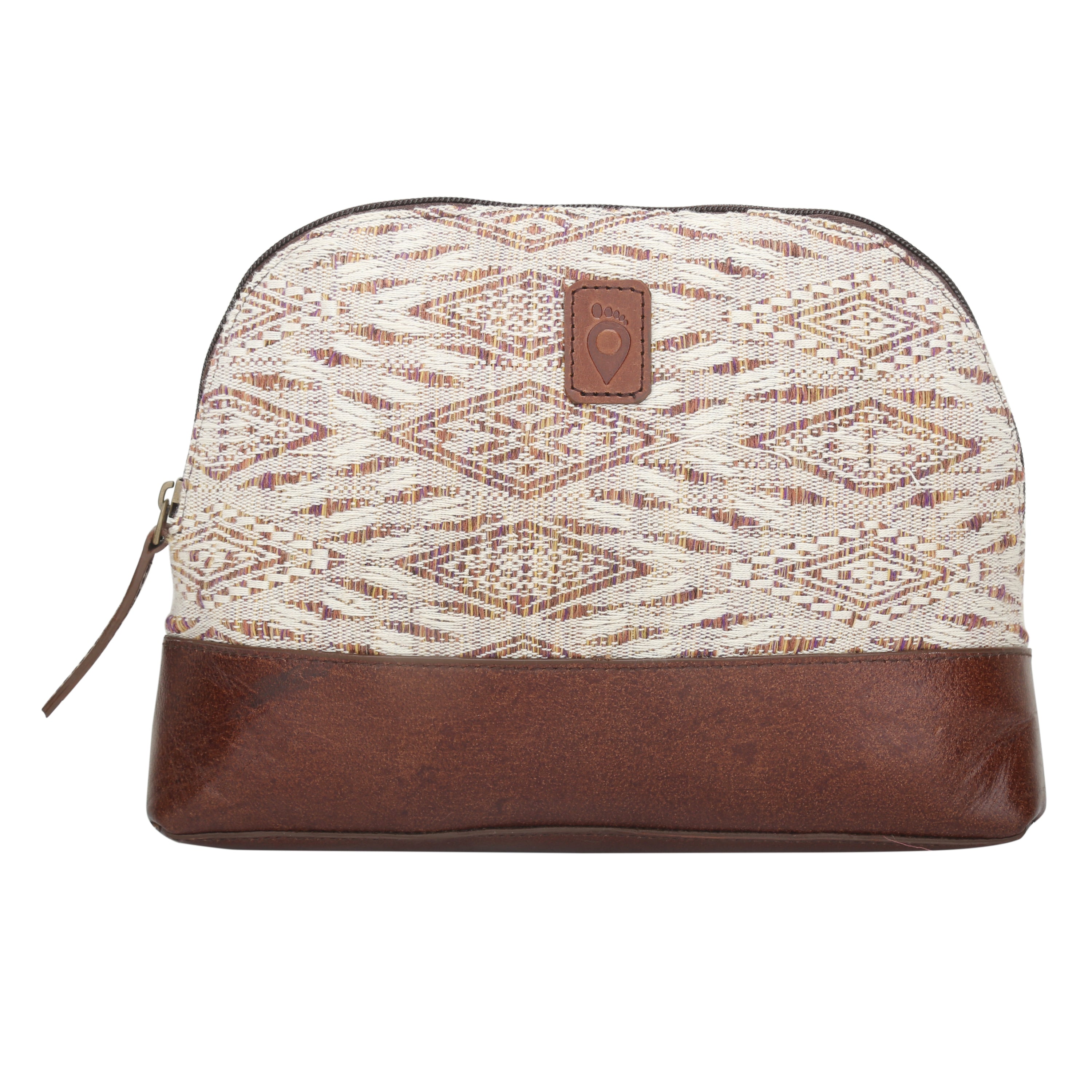Woven Patterned Clutch | Brown and Cream