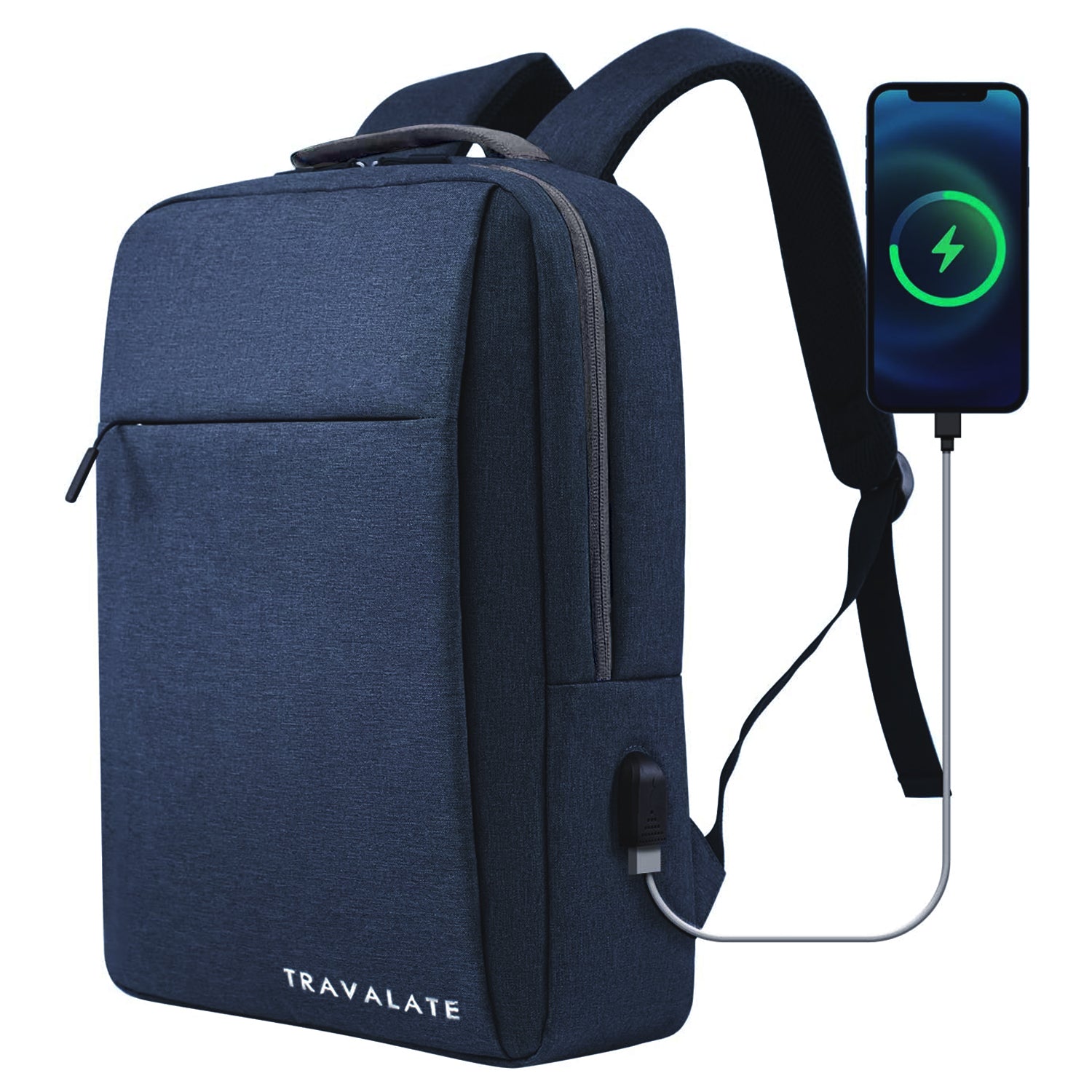 Laptop Backpack with Charging USB port | Navy Blue