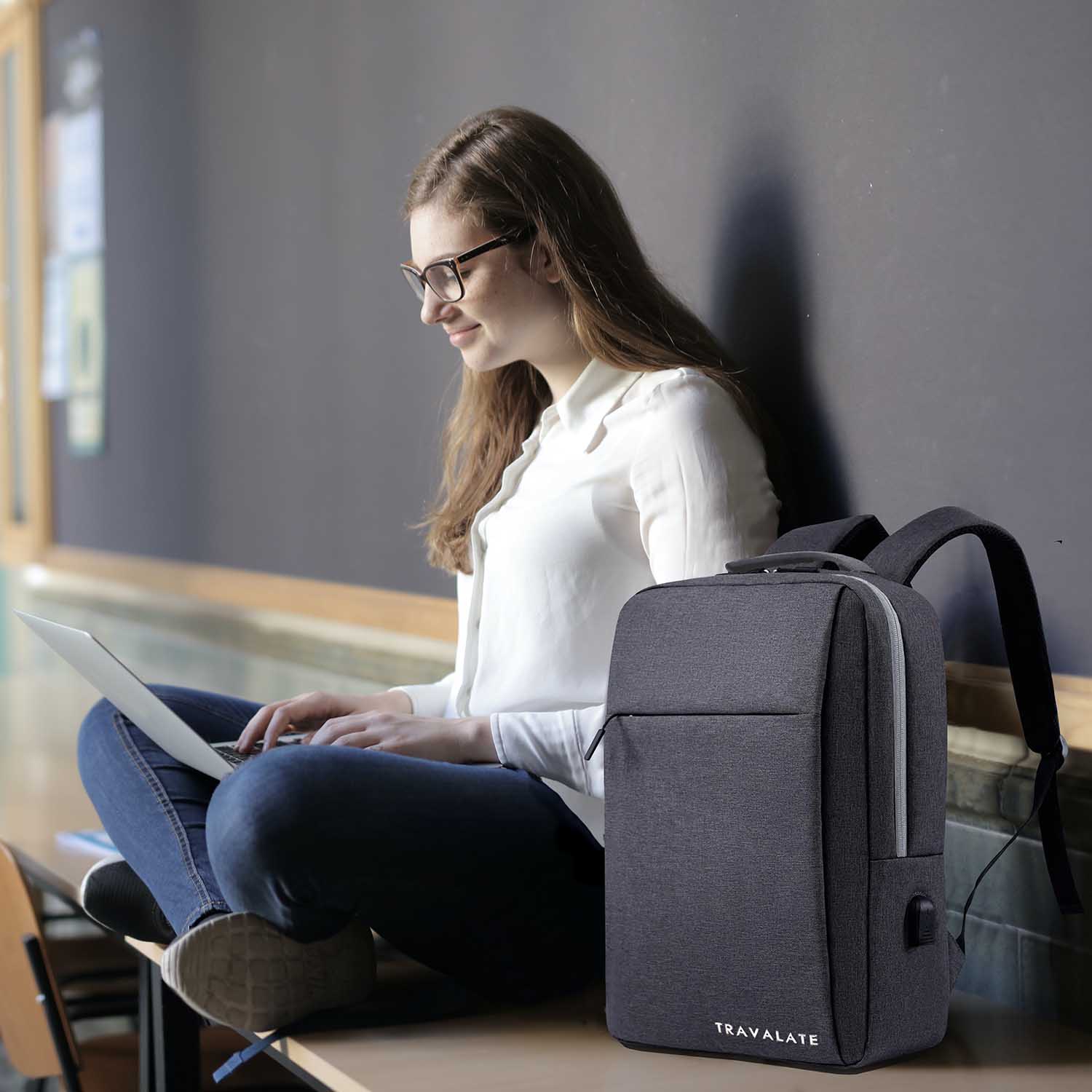 Laptop Backpack with Charging USB port | Dark Gray