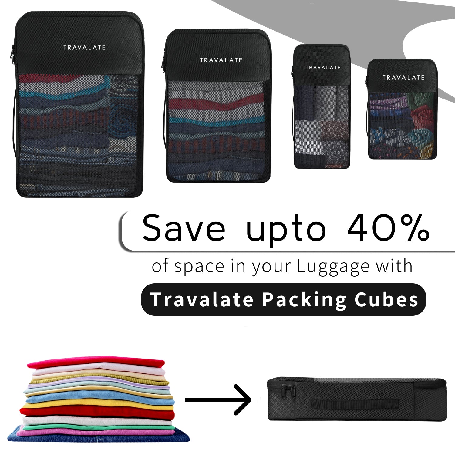 Packing Cubes | Set of 4 Black