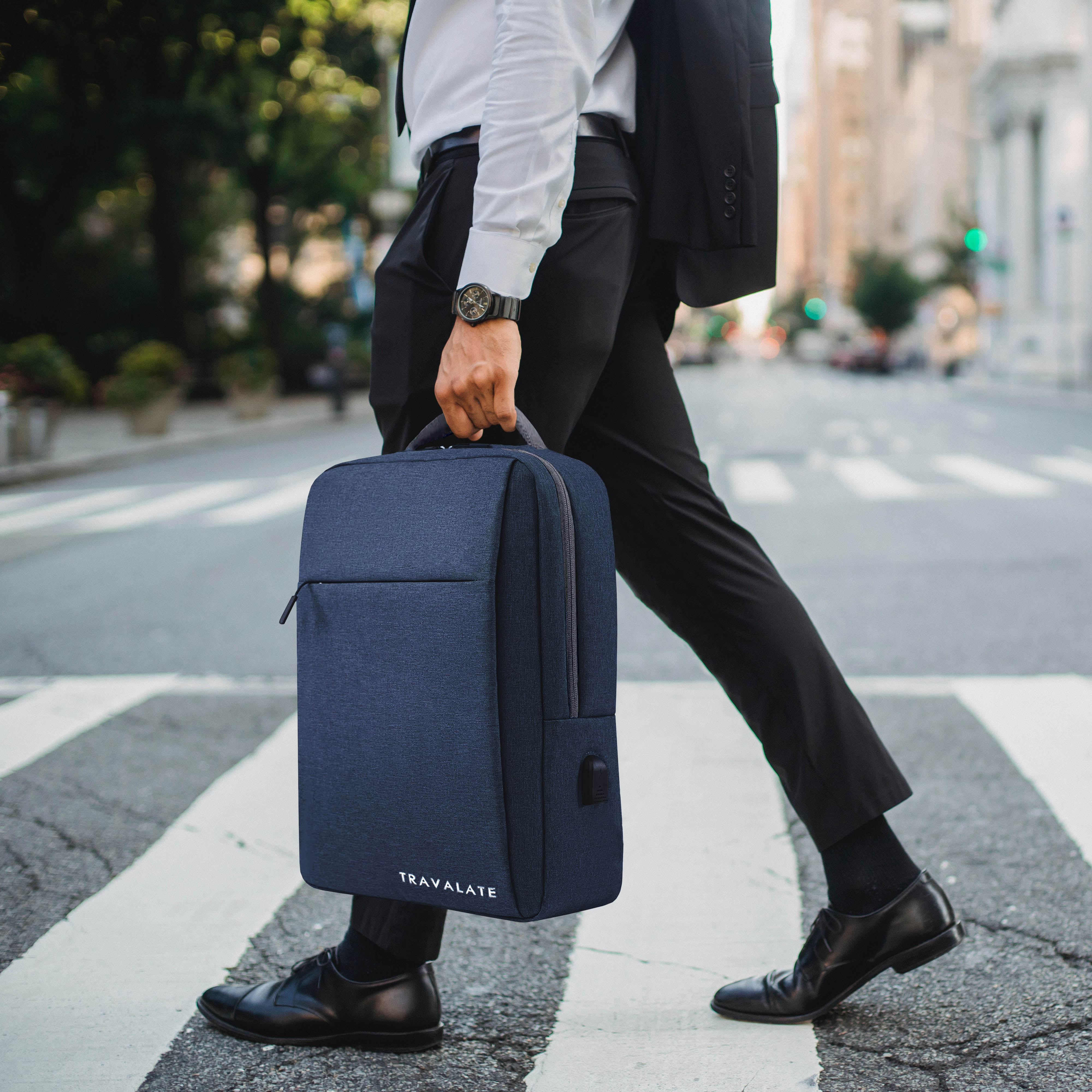 Laptop Backpack with Charging USB port | Navy Blue