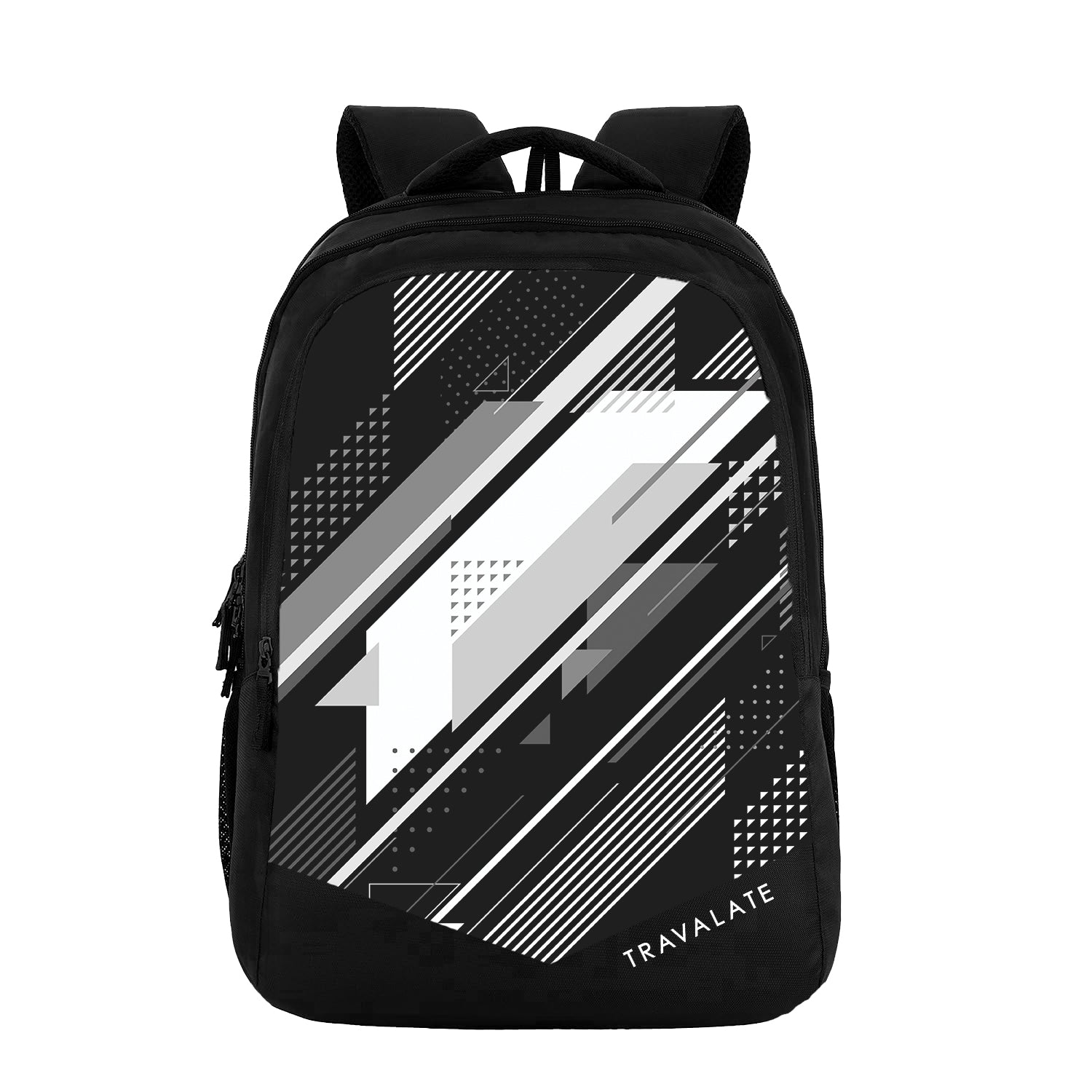 Printed Laptop Backpack | White And Grey