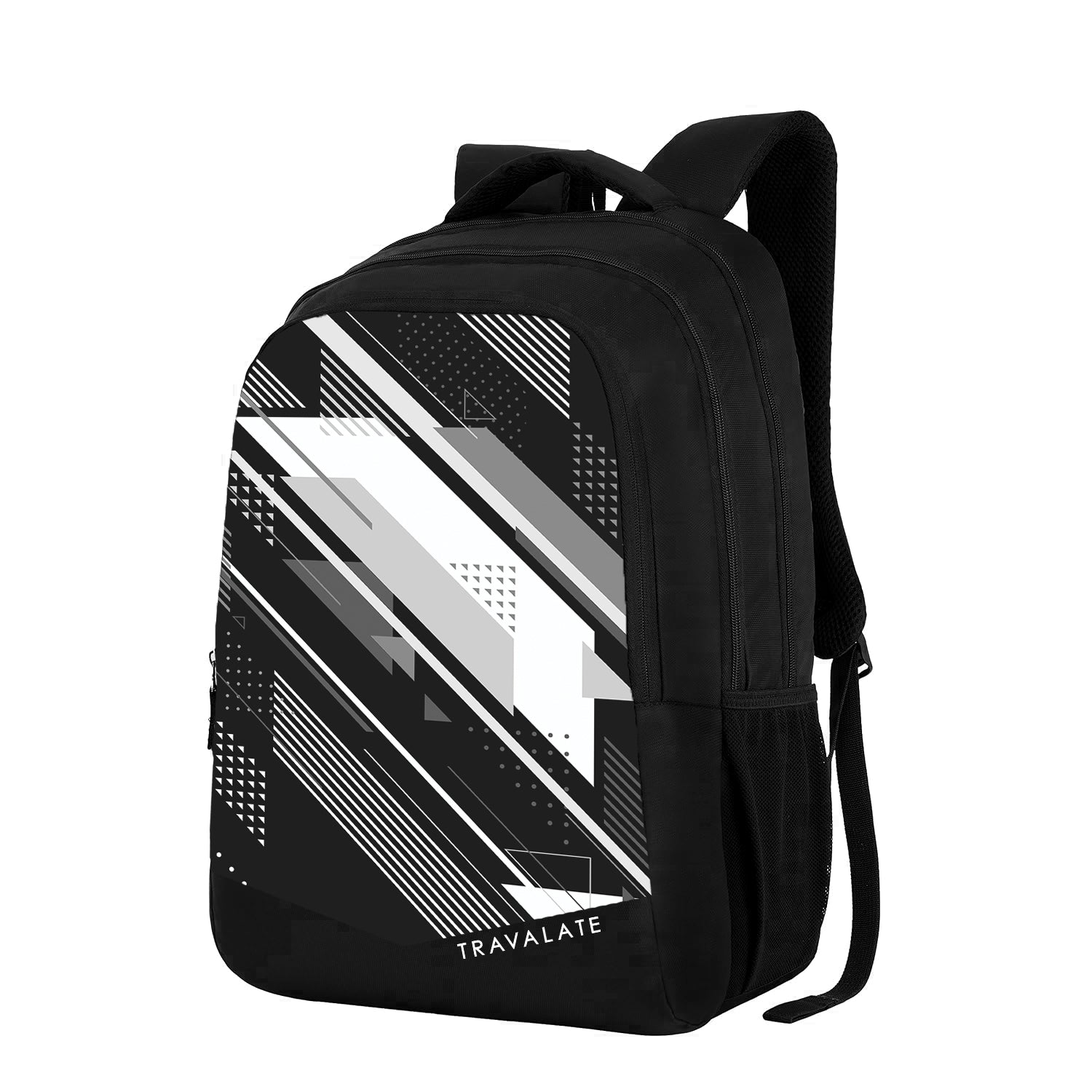 Printed Laptop Backpack | White And Grey