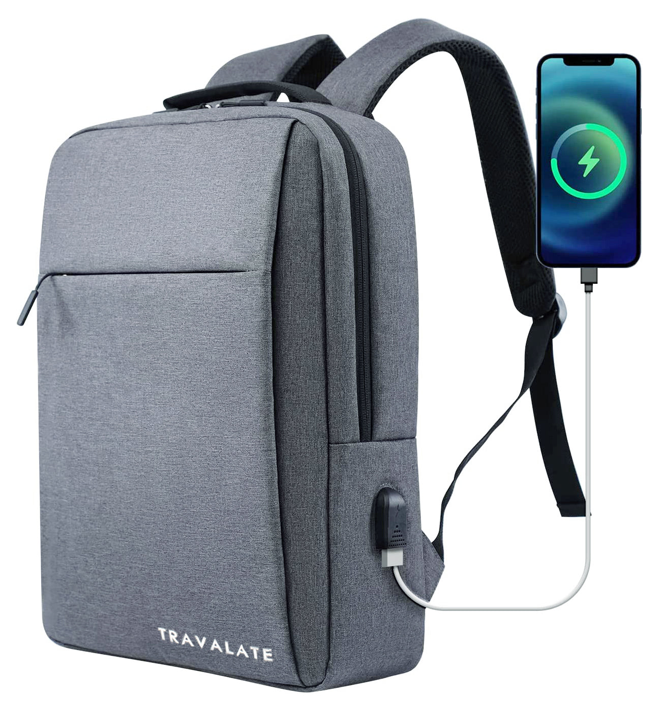 Laptop Backpack with Charging USB port | Light Gray
