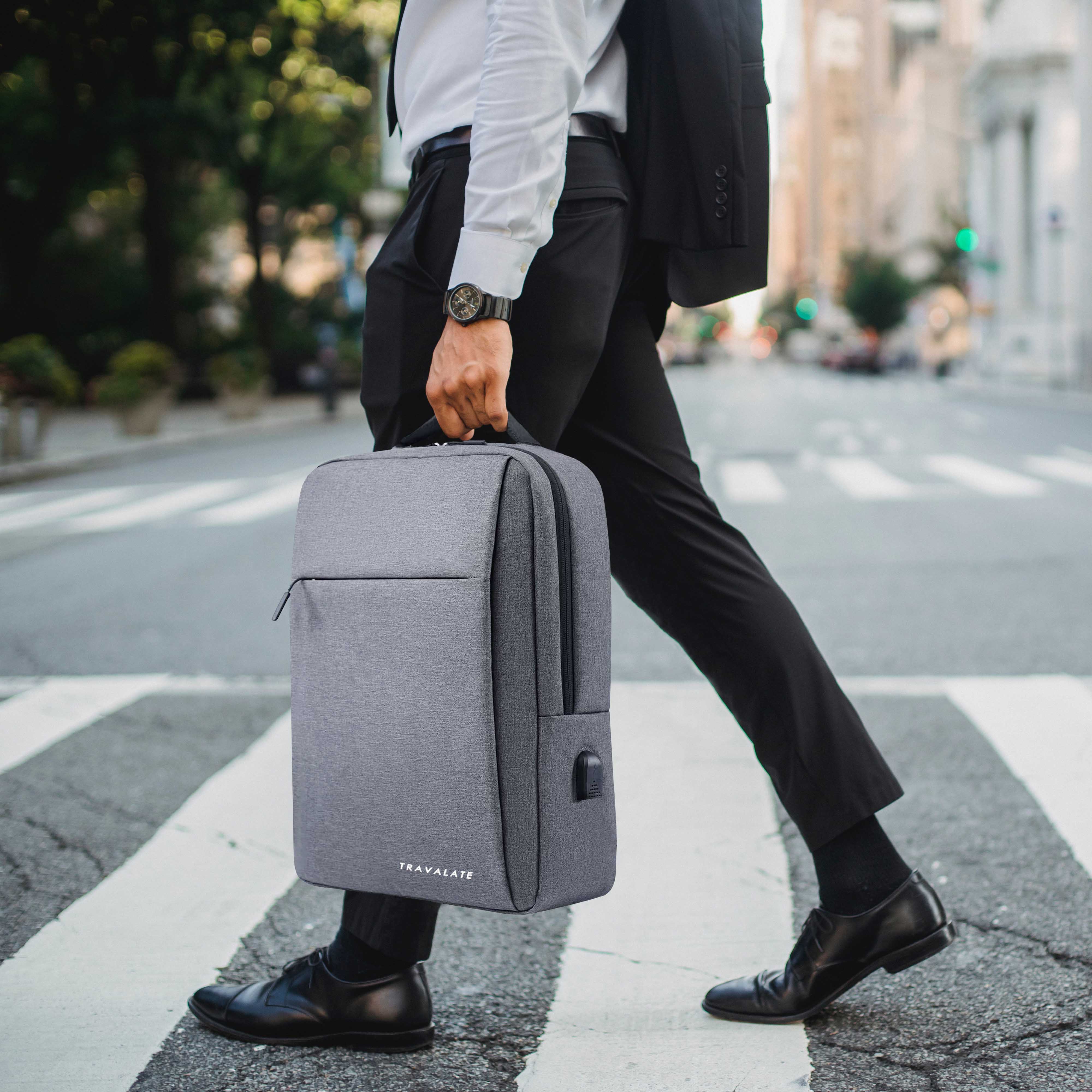 Laptop Backpack with Charging USB port | Light Gray