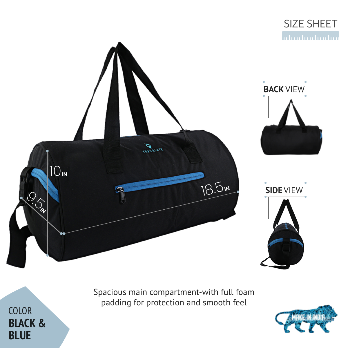 Duffle Gym Bag_35L | Blue