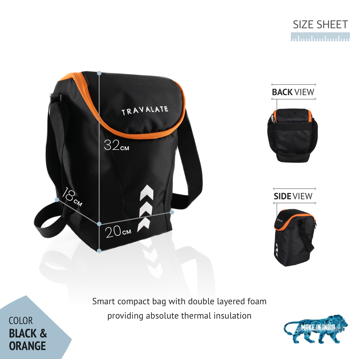 Thermally Insulated Lunch Bag | Orange