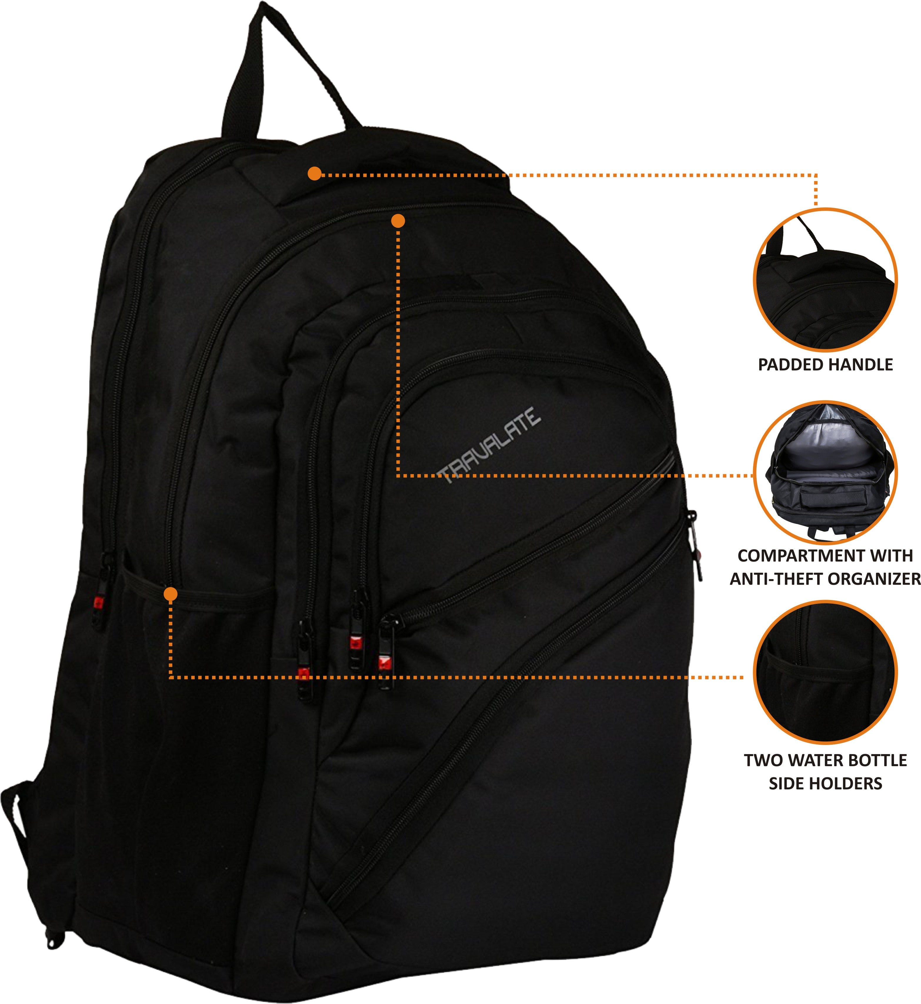 Laptop Backpack with Rain Cover | Black