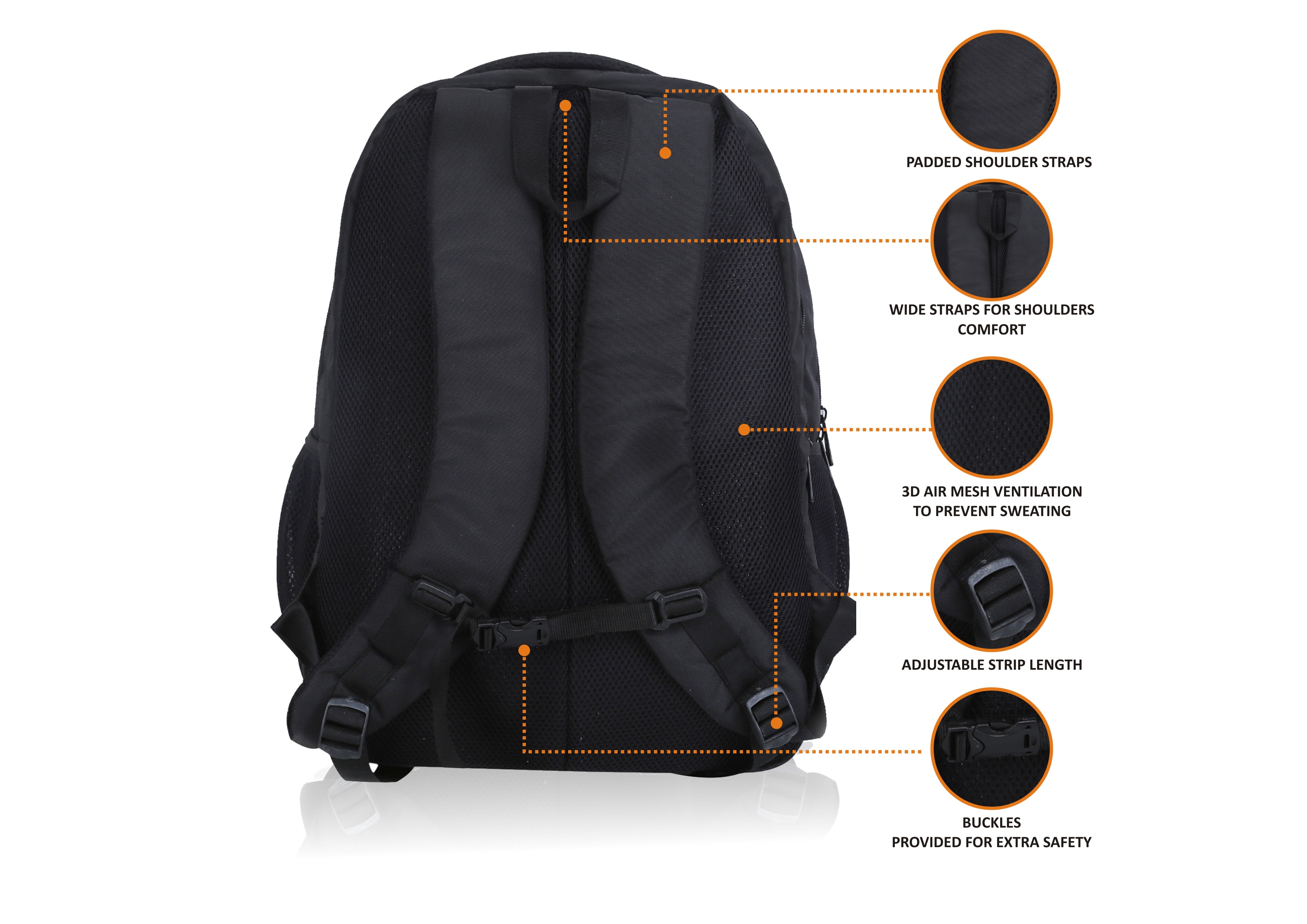 Laptop Backpack with Rain Cover | Black