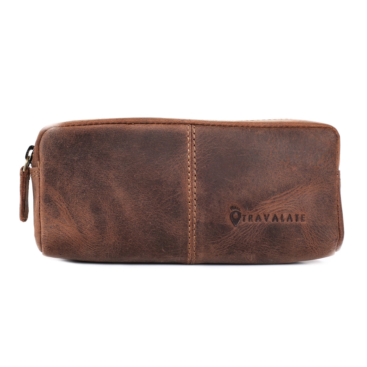 Genuine Leather Dopp Kit | Brown