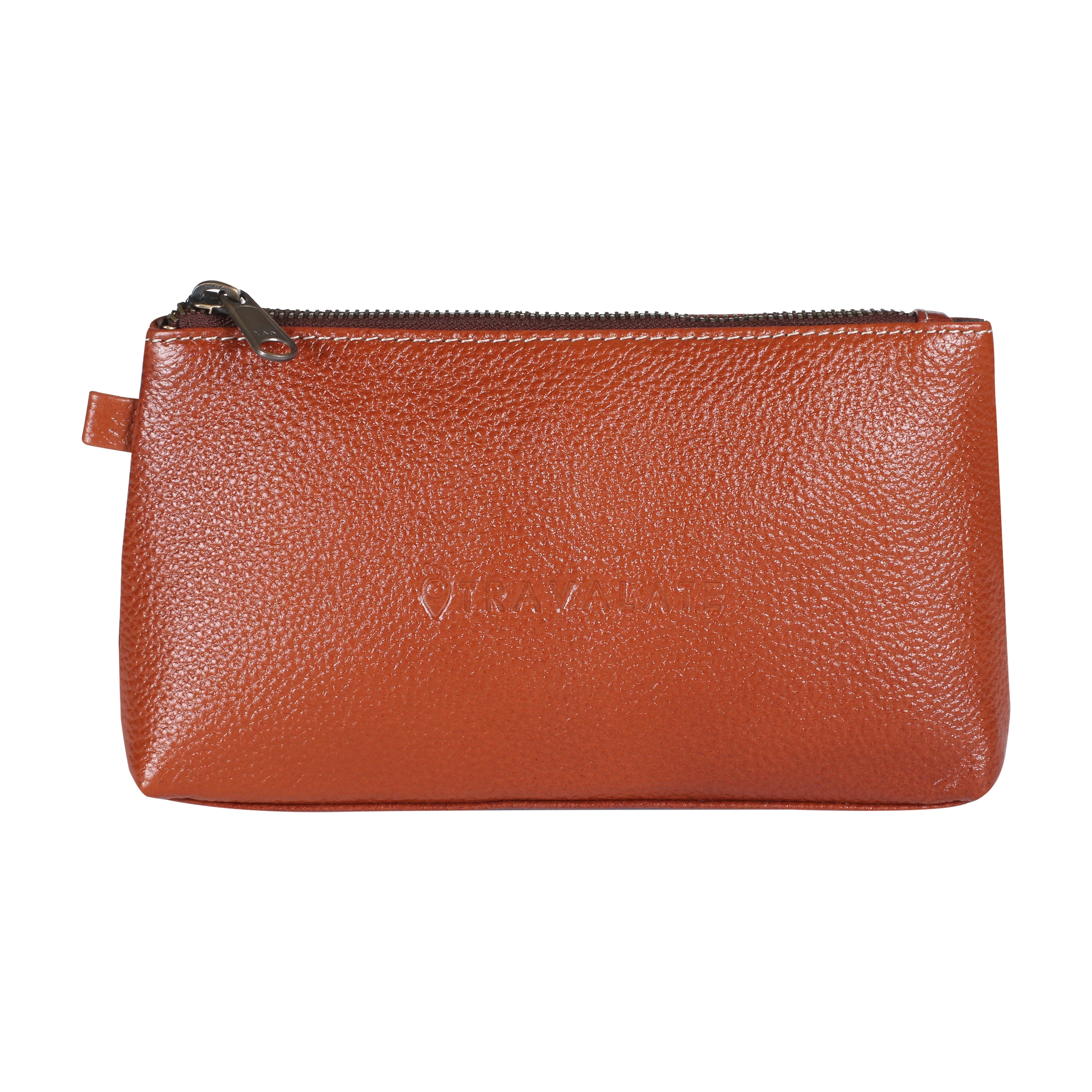 Genuine Leather Stash Pouch | Orange