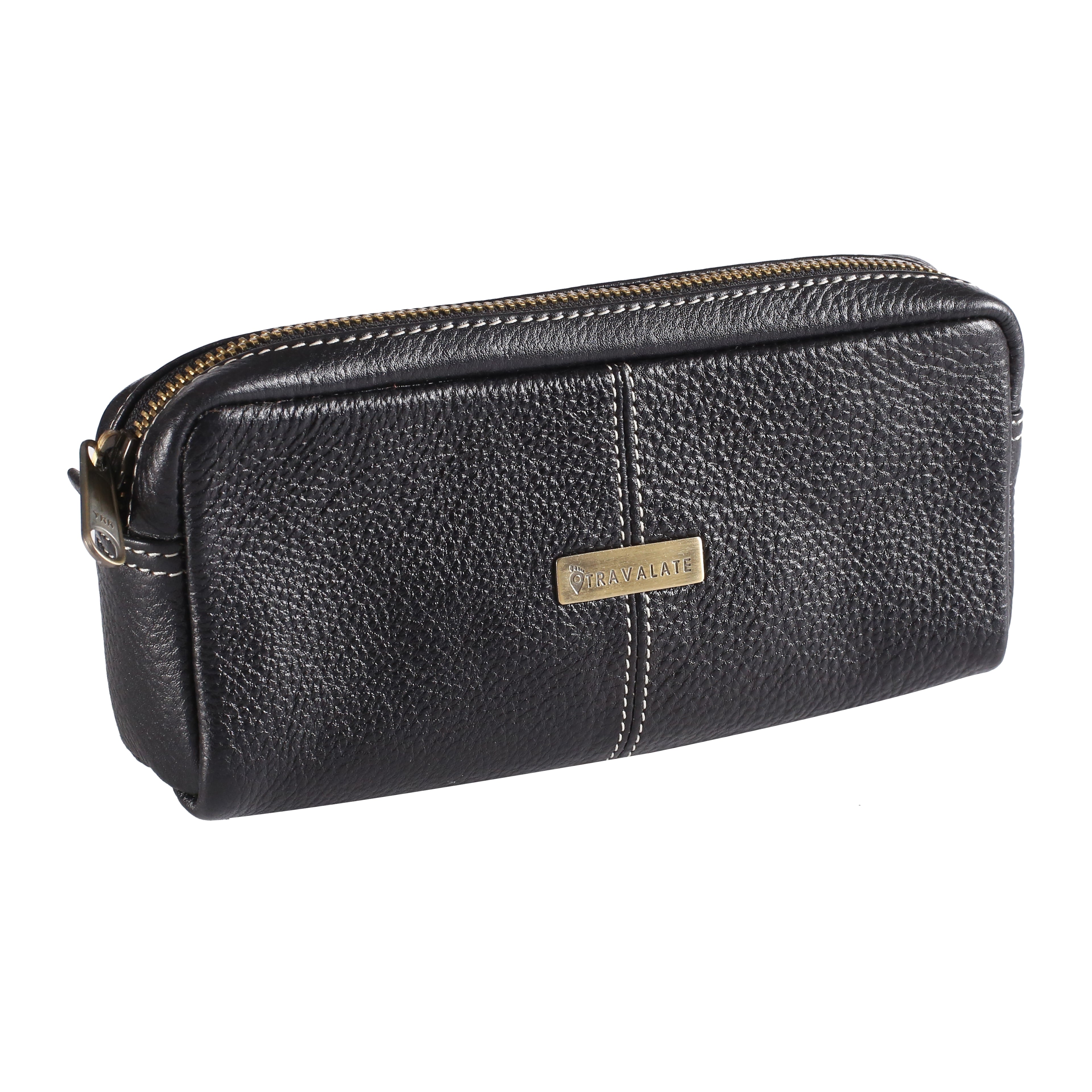 Genuine Leather Dopp Kit | Black