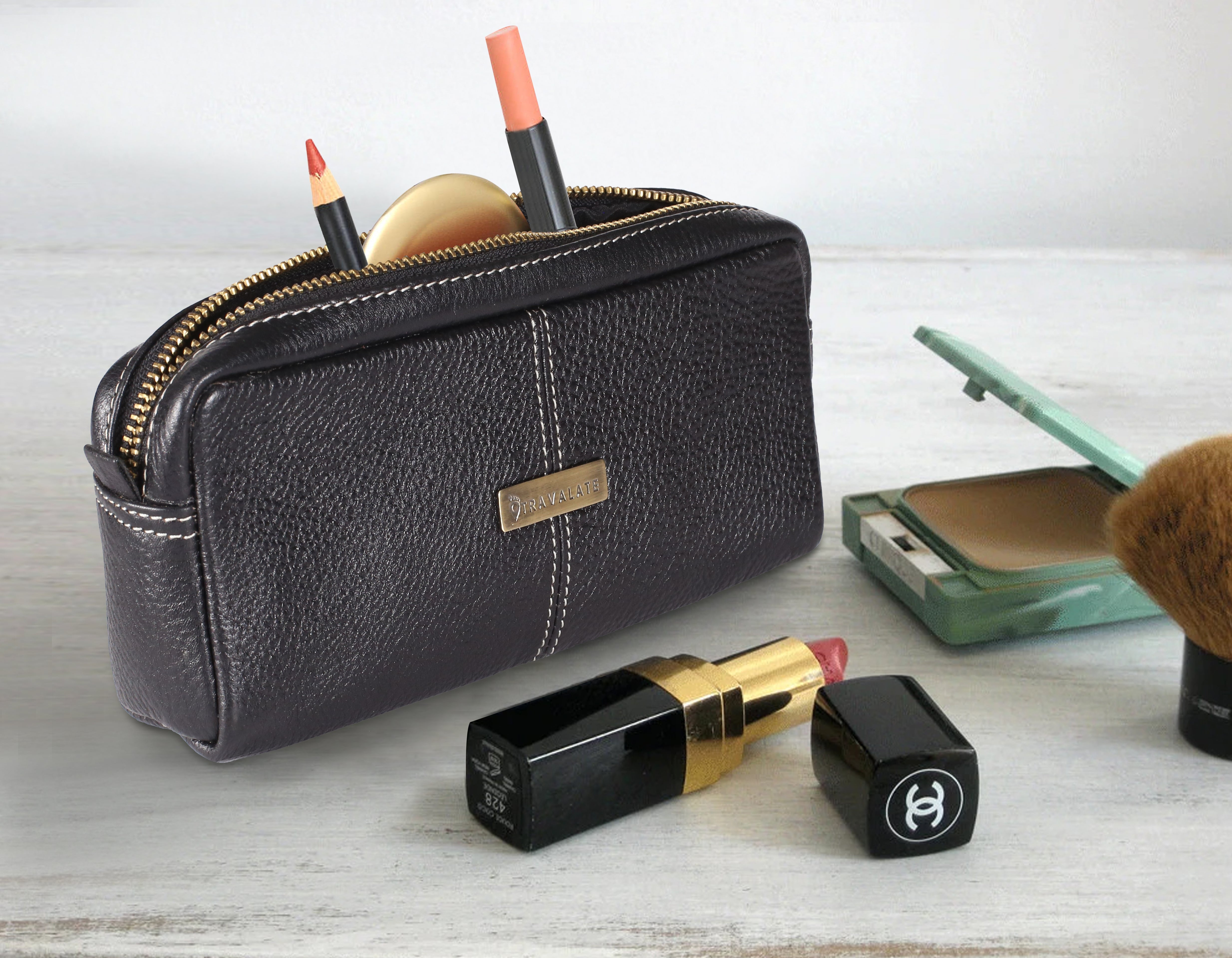 Genuine Leather Dopp Kit | Black