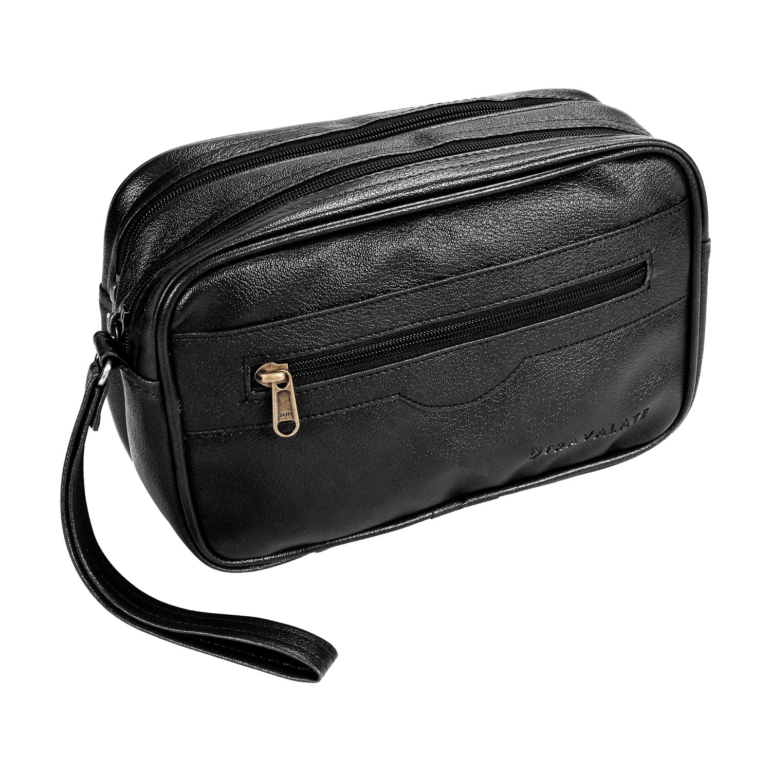 Multipurpose Leather Bag (Single Front Zip) | Black