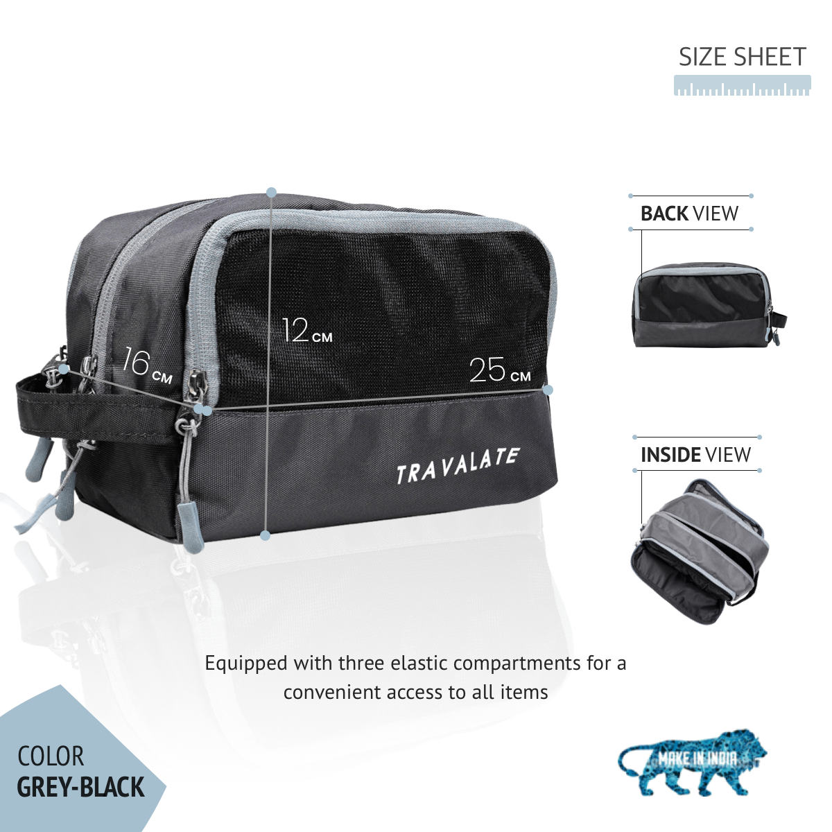 Toiletry Kit | Gray Black