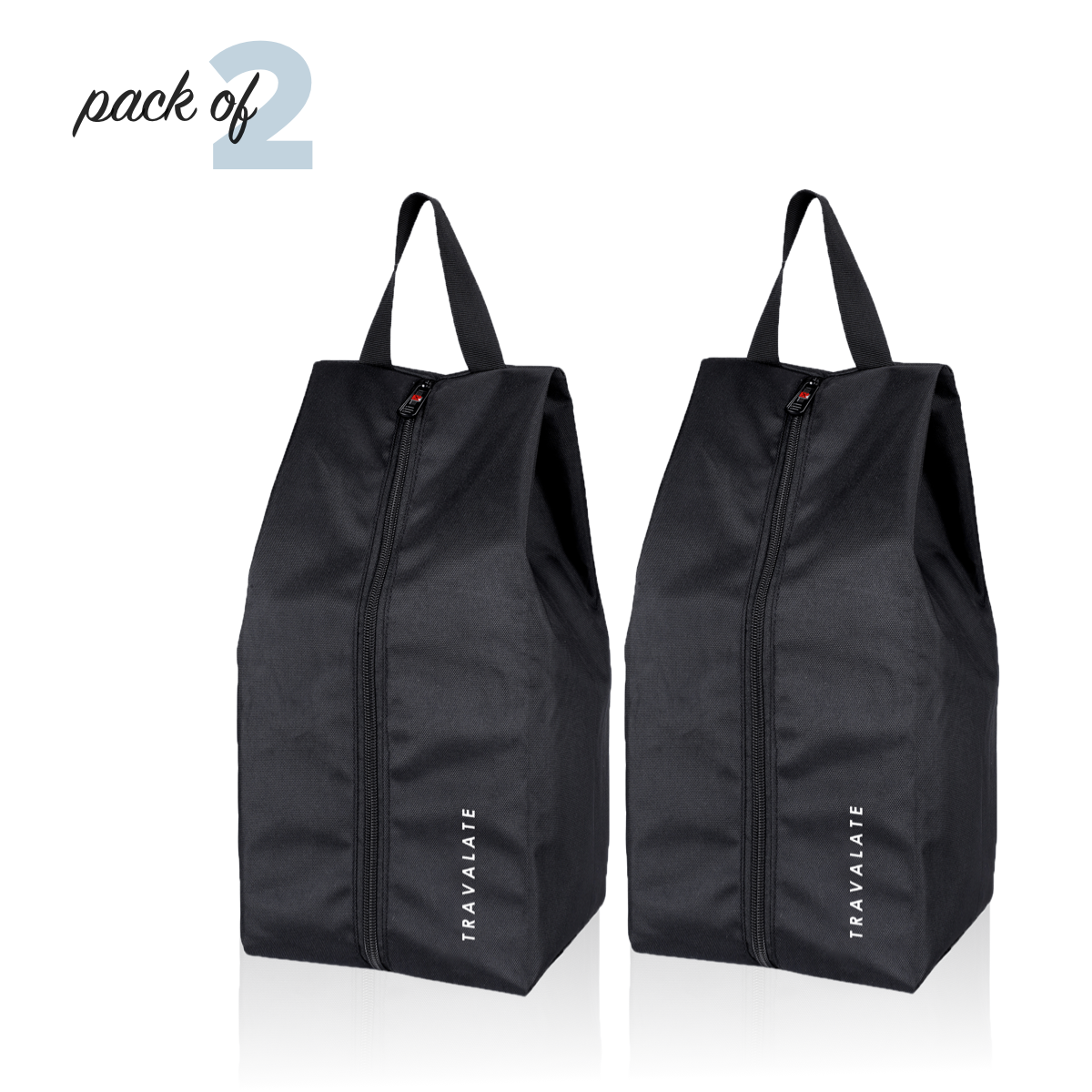 Foldable Shoe Organizer Bag (Pack of 2) | Black