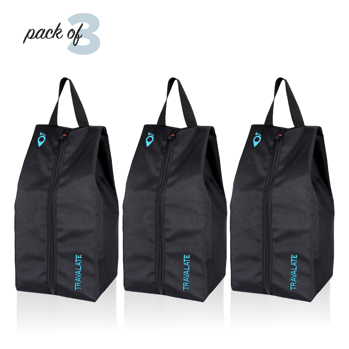 Foldable Shoe Organizer Bag (Pack of 3) | Blue