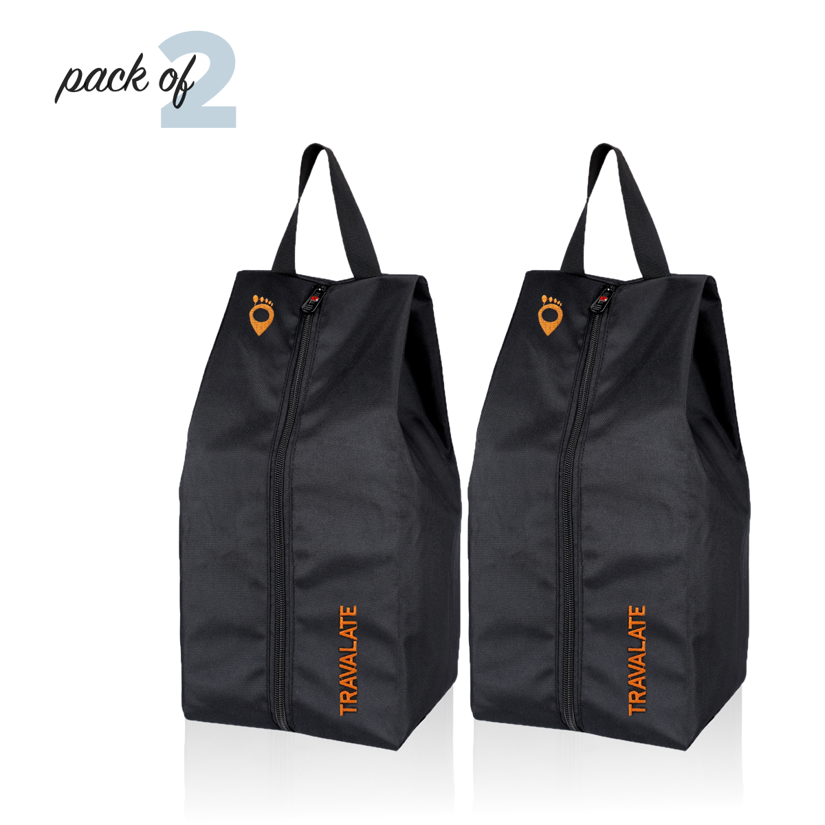 Foldable Shoe Organizer Bag (Pack of 2) | Orange
